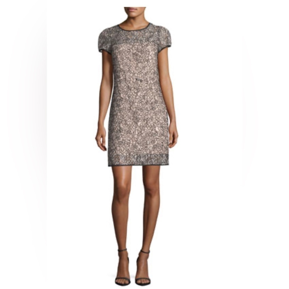 Milly Chloe Short Sleeve Corded Lace Cocktail Dress size 10